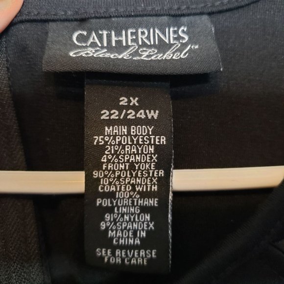 Catherines Black label 2X 22 24 Blouse Zip Back - Picture 3 of 6